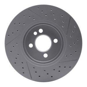 Mini Cooper Clubman Brake Rotor (1) - Front - R1 Concepts - Drilled & Slotted GeoSPEC Coated - `07-`15